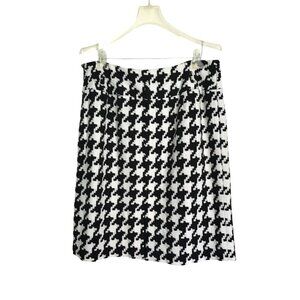 NYGARD COLLECTION- WOMEN WHITE/BLACK ZIP-UP CLOSURE KNEE LENGHT SKIRT SIZE 14